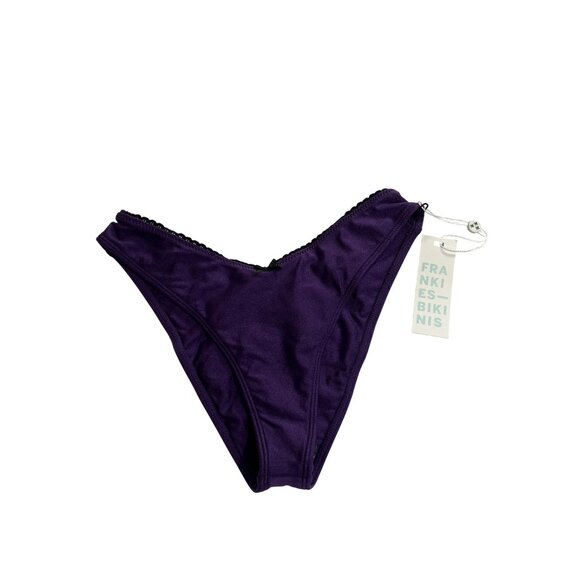 Frankies Bikinis Enzo Shine Cheeky Bikini Bottom in Candied Violet - Picture 1 of 3